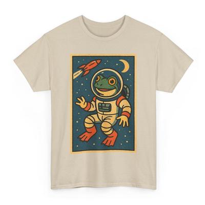 Weltraum Frosch T-Shirt: Retro Comic Meme Lustiges Unisex T-Shirt