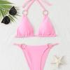 1011 New European and American Sexy Neck Metal Iron Ring, Fashionable Braided Rope Lace Fast Selling Swimsuit
