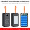 12*21700 Battery Holder 10W 22.5W Fast Charging 15W Wireless Charging Diy Power Case Dual Usb Type C Charge Box With Led Light