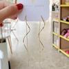 [HS]2Pcs Women's Fashion Light Luxury Long Tassel Wave Earrings Jewelry Accessories Suitable For Date Party Festival Gifts