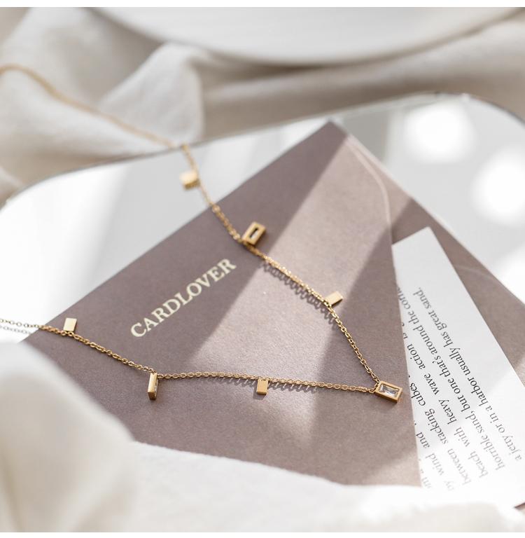 2022 Luxury Crystal Tassel Choker Necklace - Square Design, Non-Fading Clavicle Chain for Women