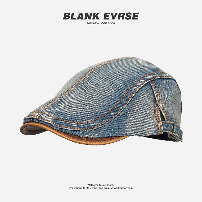 British style retro forward hat women spring and autumn versatile anti-wearing beret fashion big head circumference show face small hat trend