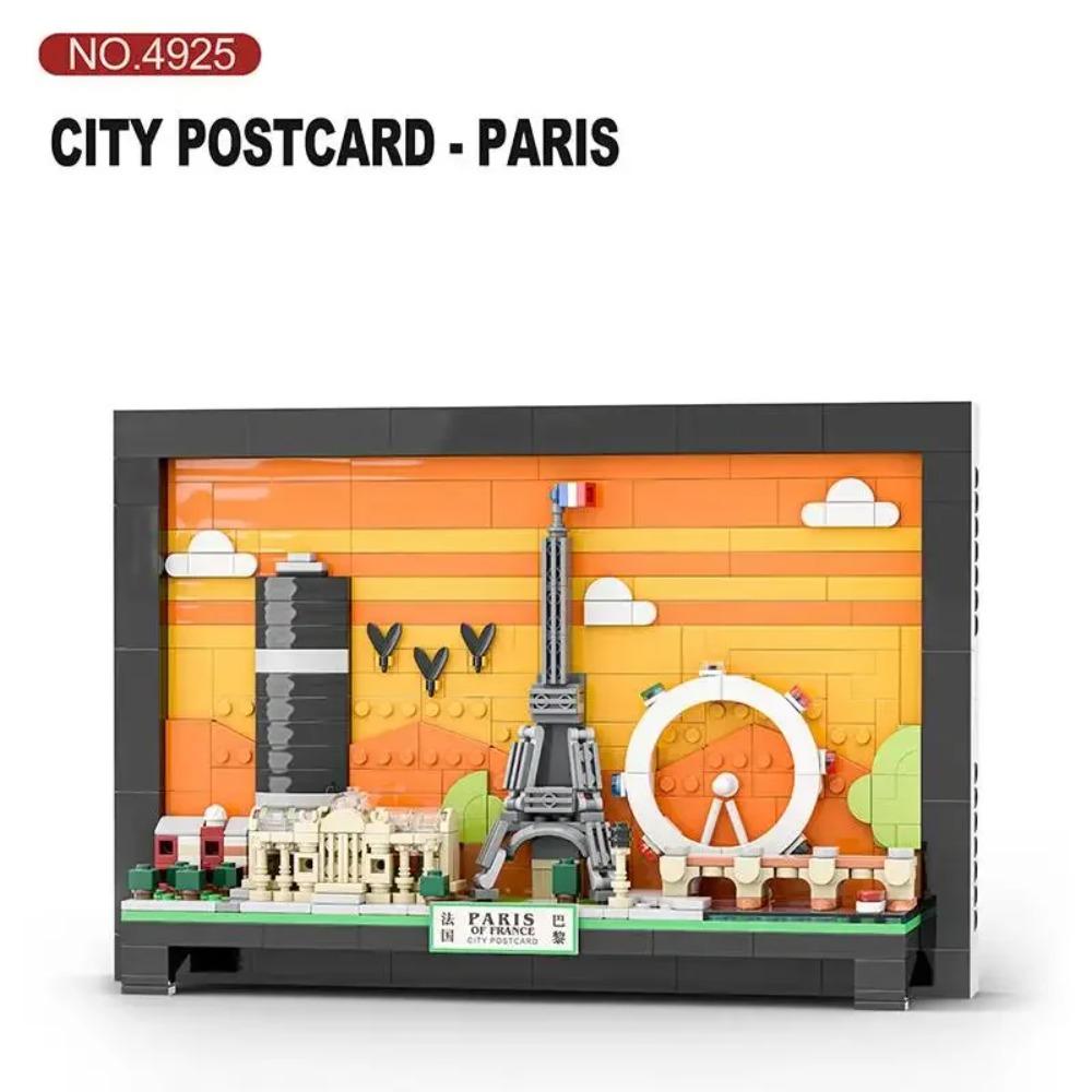 Idea building blocks City Postcard Urban Landmark Architectural Murals Toys Art Hanging Picture Decoration Toy Gifts Adult Kid