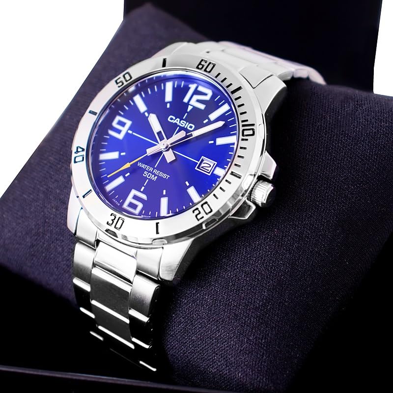 Casio Enticer Stainless Steel Blue Dial Casual Analog Sporty Watch MTP-VD01D-2BV Men's