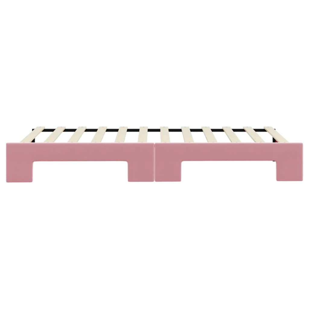 Pull Out Day Bed Pink 90x200 Cm Velvet