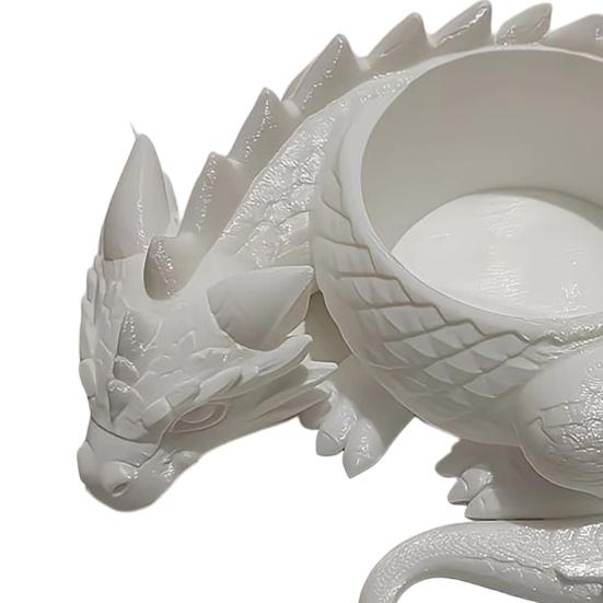 Drukarka 3D Doniczka, Kształt Smoka w Bajkowym Stylu z Oddychającym Designem, Mały Pojemnik na Rośliny do Wystroju Domu