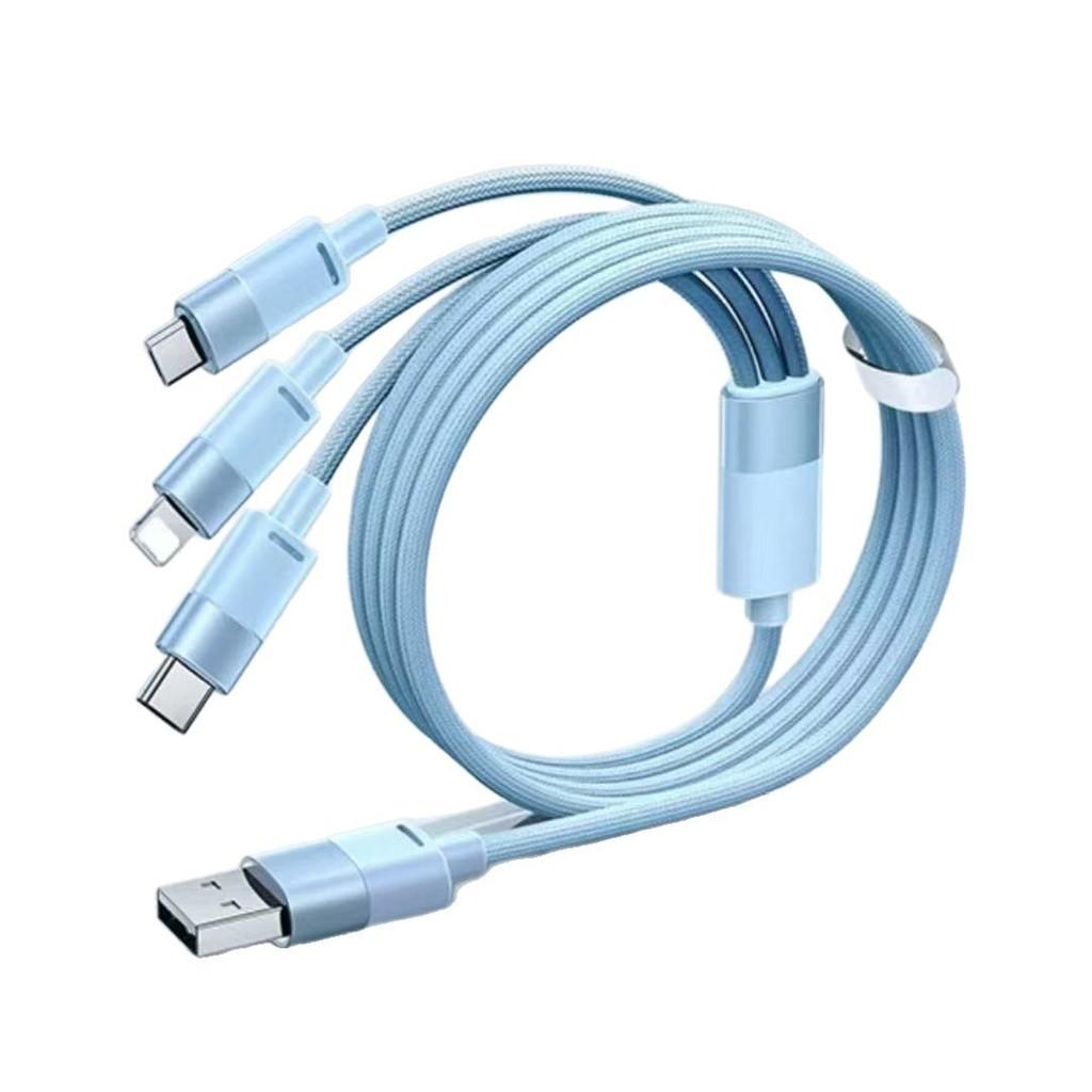 Super Fast Charging 100w Data Cable With One To Three Splitter For Android And Apple Devices