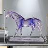 Transparent Resin Horse Statue Ornaments Home Room Cabinet Handicrafts Animal Item Office Decoration Housewarming Opening Gifts