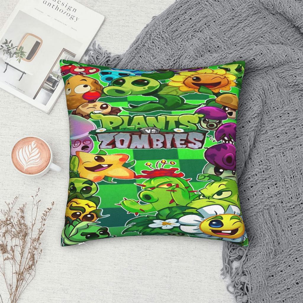 Plants-vs-Zombie Kids Gift Funny Games Printed Pillowcase Cushion Cover Pillow Covers Warm Bed Decoration Zippered Multi-Size
