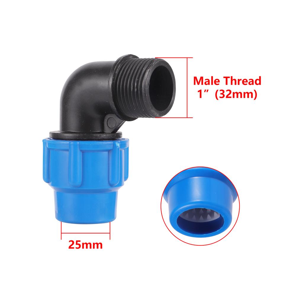 25/32mm PE Pipe Locking Connector Tee Farm Micro Irrigation Sprinkler Quick Connect Pvc Pipe Locking Connection Accessories