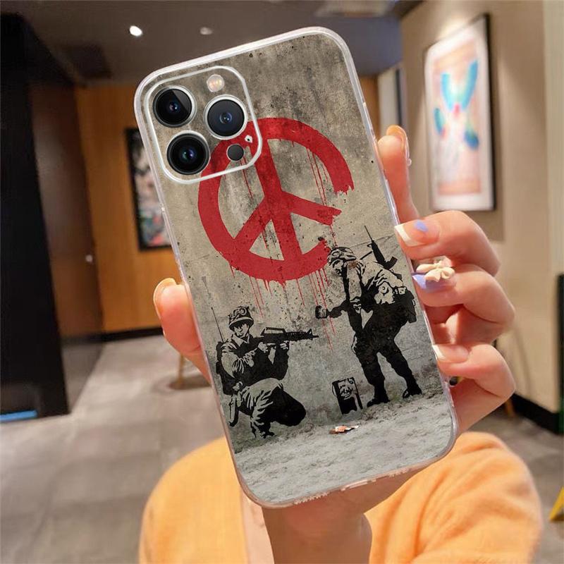 Phone Case For Iphone 17 Pro Max Air 16 15 14 13 Pro Max 15 16 Pro 15Plus Street Art Banksy Graffit