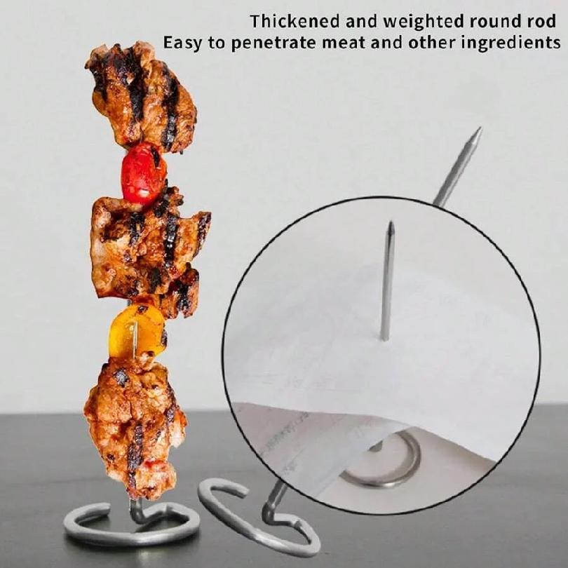 10pcs Kabob Skewers Stainless Steel Sticks For Grilling Reusable Kebab Tool Barbecue Stainless Steel BBQ Stick Chicken