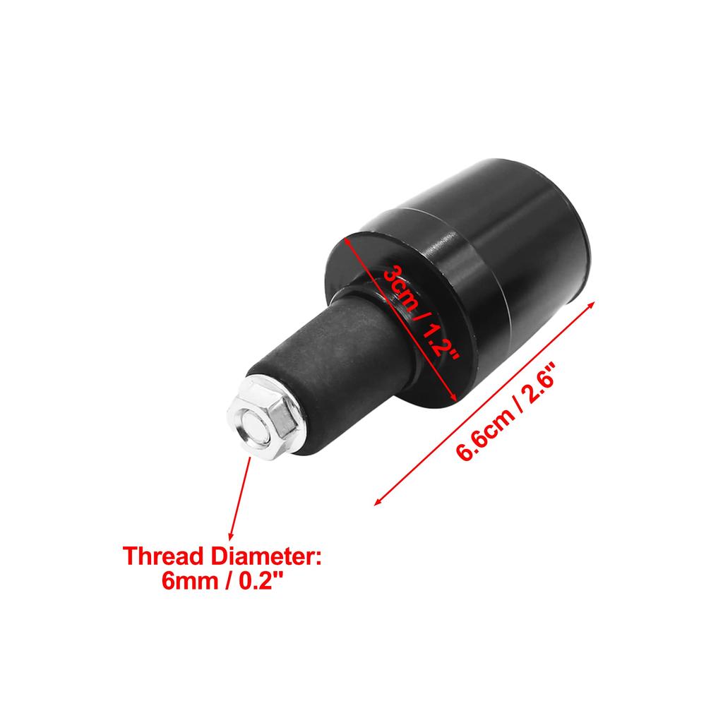 uxcell Handlebar End, Bar End, Handlebar Grip Cap, Grip End, For Motorcycles, Easy Installation, Aluminum Alloy, Black, Pack of 2