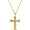 Contemporary Crucifix Shaped Necklace Crystal Embellishments Hypoallergenically Titanium Alloy Jewelry Gift