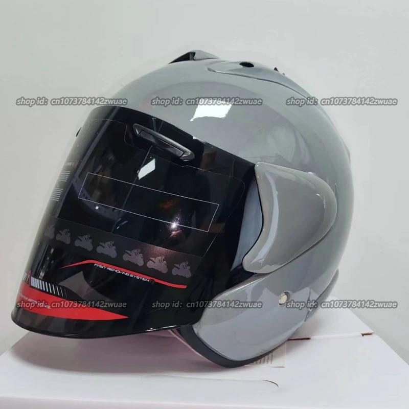 

Ram3 Bright Gray Half Helmet Men and Women Motorcycle Off-Road Summer Helmet Downhill Racing Mountain Cross Casco Capacete XXL сірий колір