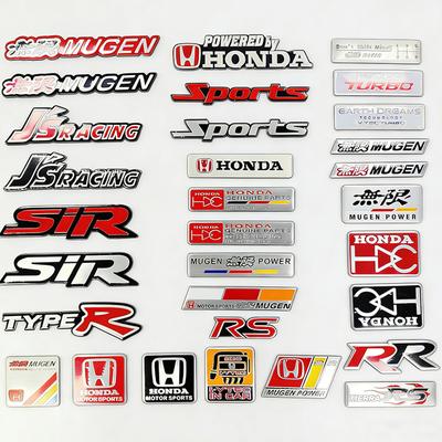 Samochodowa aluminiowa naklejka z emblematem Akcesorium do Civic FIT Accord Prelude CRV 5th Mugen City CRZ CRX Jazz HRV Pilot Odyssey Insi