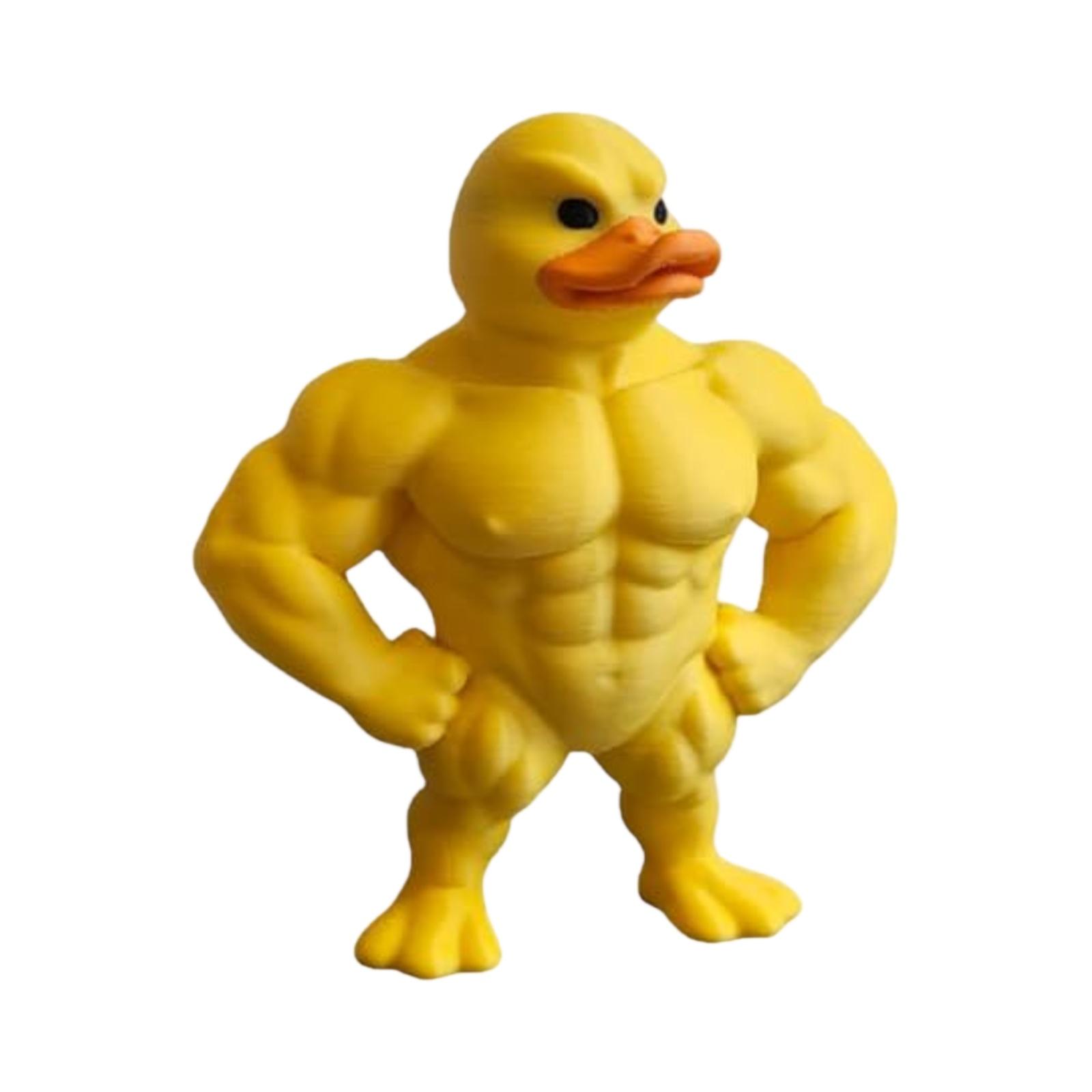 Flexing Muscle Figurine,Muscular Rubber Animal, 3D Printed, Humorous Desktop Decor