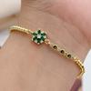 RY Copper Plated 18K Gold Flower Geometric Connector Bracelet Gold Ball Chain Adjustable Length Fashion Jewelry