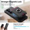 Magnetic Leather Wallet Phone Case with Card Holder Ring for Samsung Galaxy Z Fold 7 6 5 4 3 Fold7 Fold6 5G Detachable Cover