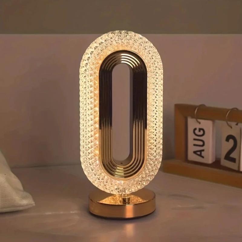 Creative High-End Crystal Table Lamp Home Office Decoration Usb Rechargeable Atmosphere Desk Lamp Luxury Simple Night Light