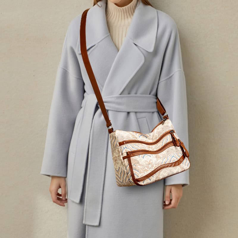 Crossbody bag retro fashion splicing simple shoulder bag