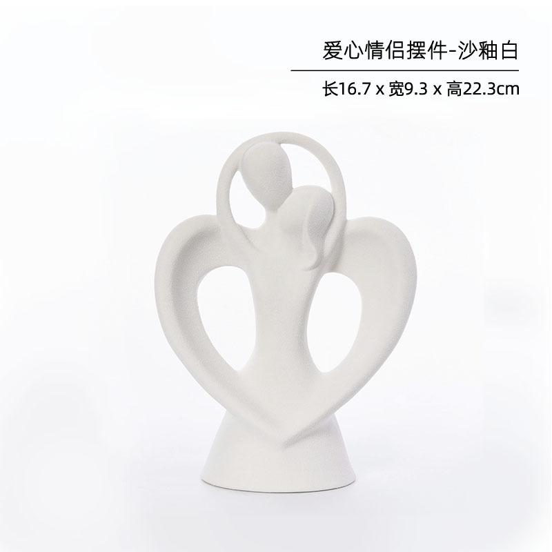 Modern Minimalism Abstract Character Decorations Ceramic Couple Ornaments Valentine's Day Gift Home Decoration Accessories