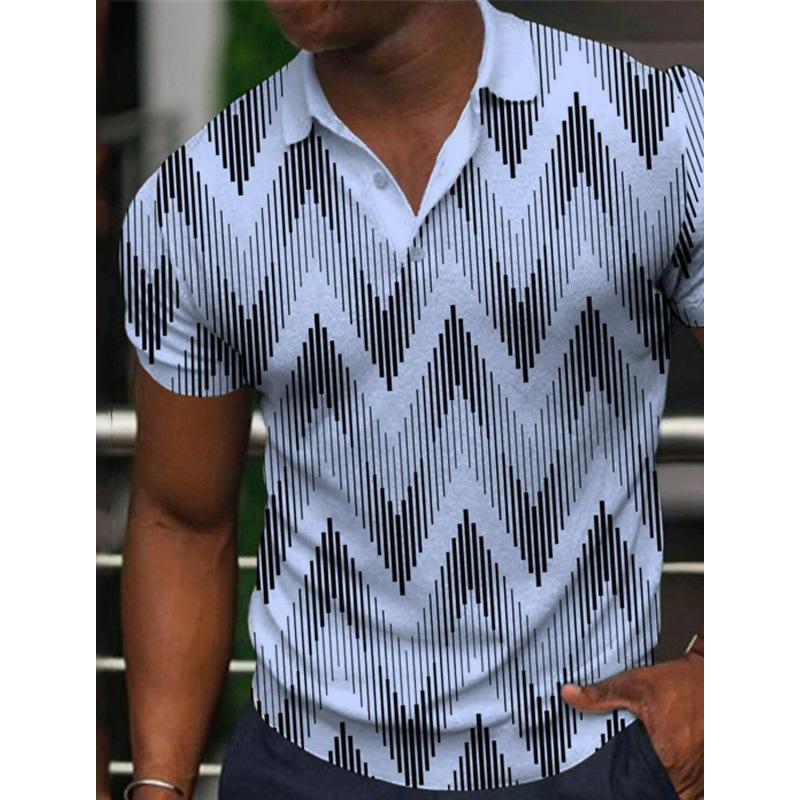 Men's POLO shirt, graphic print, short-sleeved POLO shirt