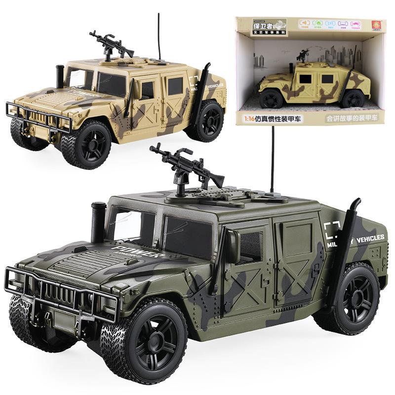 

Children S Simulation Inertial Car Military Jeep Off-Road Vehicle Armored Car Model Inertial Sound And Light Music Toy Car