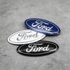 12.5x5cm Aluminum Overlay Emblem For Ford Focus 3 Fiesta Fusion Front Grille Badge Escape Kuga Transit Edge Mondeo Auto Parts