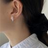 S925 Sterling Silver Geometric Zircon Earrings - Simple, Fashionable, Hypoallergenic Design for Women