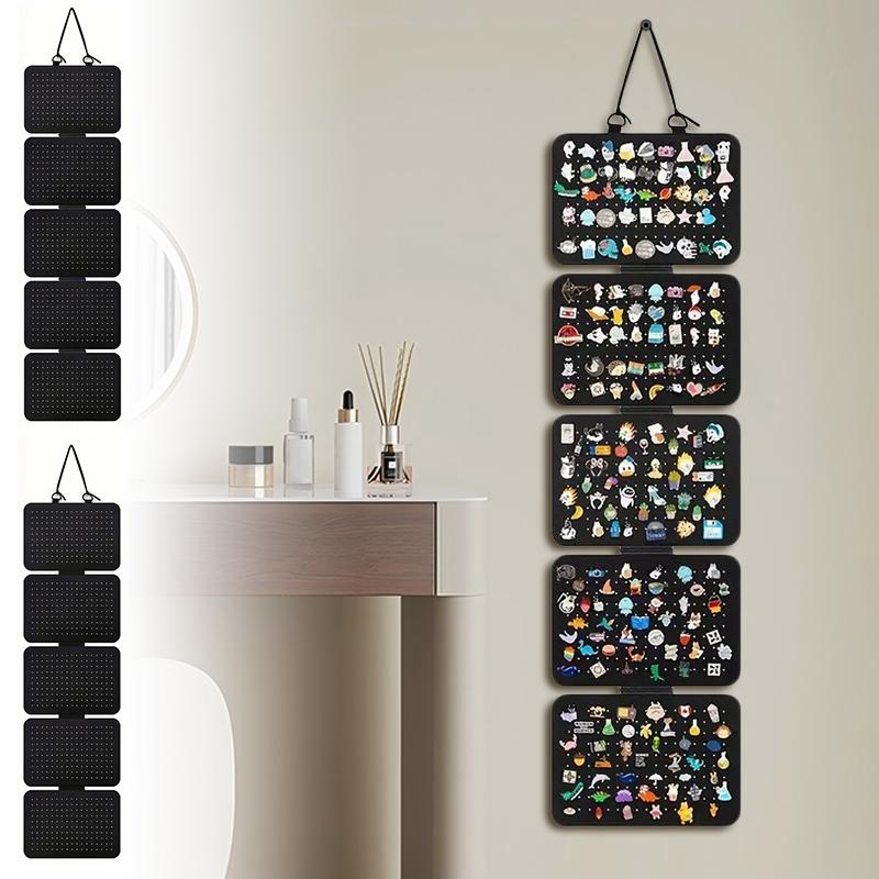 

1 шт. органайзер для ювелирных изделий, 5 слоев войлочной сумки для хранения, подставки для браслетов, ожерелий, подвесок на стену, сережек, складной, портативный 106.5*30cm