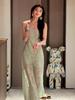 French Mint Green Suspender Dress Women's Summer New Wear Seaside Vacation Style Waist Dress