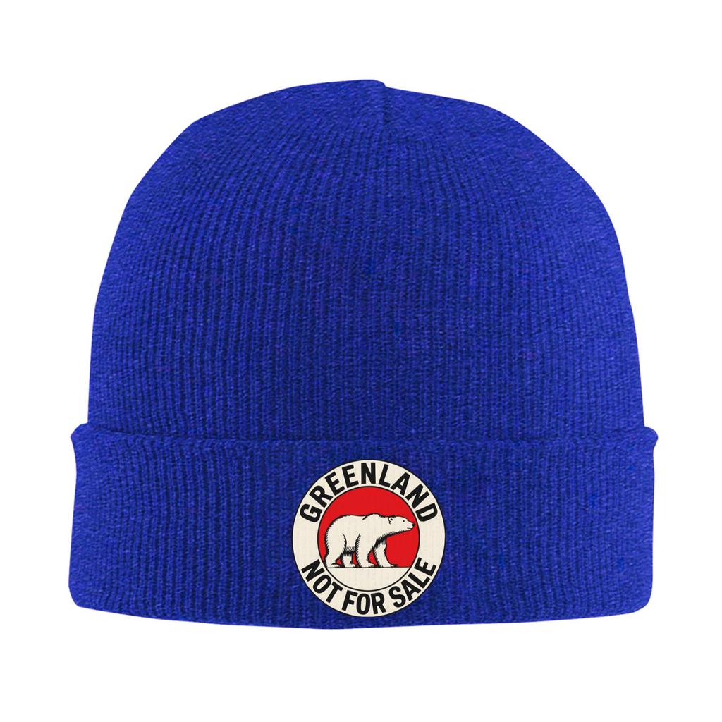 Greenland Is Not For Sale Bear Logo Beanie Hats Knit Hat Men Women Retro Head Wrap Caps Spring Outdoor Pattern Bonnet Hats