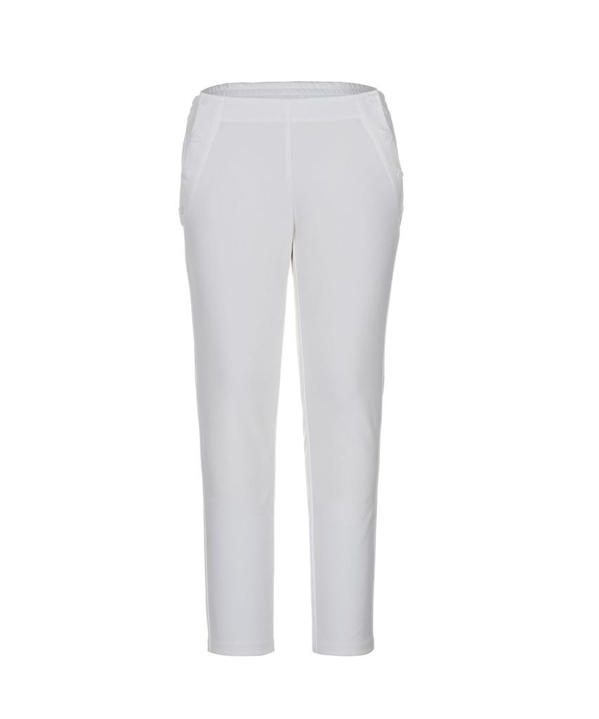 LAUV Straight No-Cut Elastic Waist Pants_White