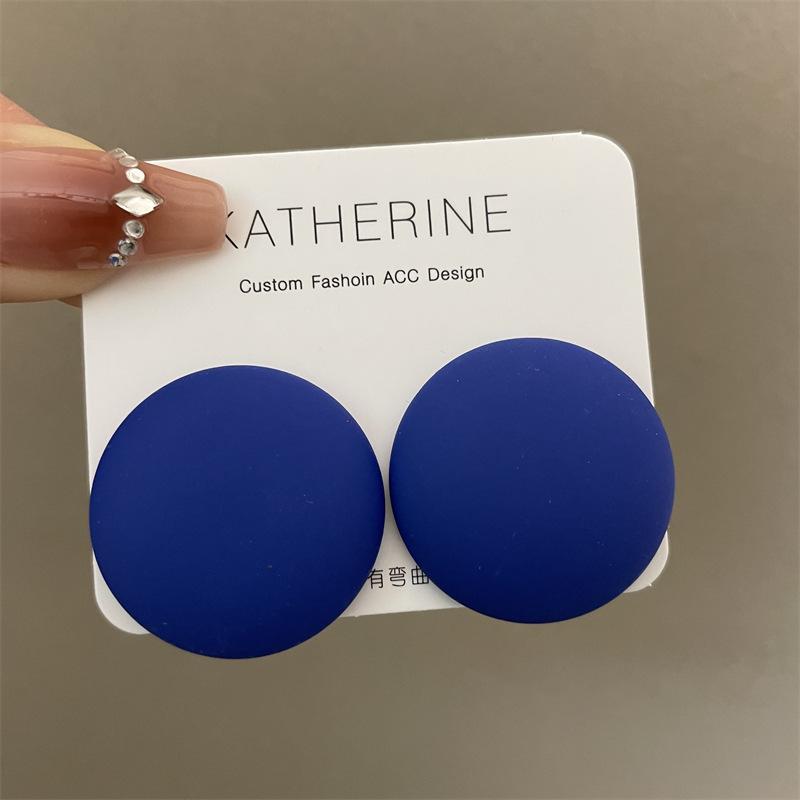 Neue runde bunte Ohrringe für Damen - Bonbonartige fluoreszierende Farbe, Übertriebene große runde Scheiben als Ohrringe.