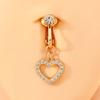 Elegant Heart-Shaped Belly Button Ring Clip No Piercing Required with Cubic Zirconia Deal for Weddings & Daily Wear Jewelry