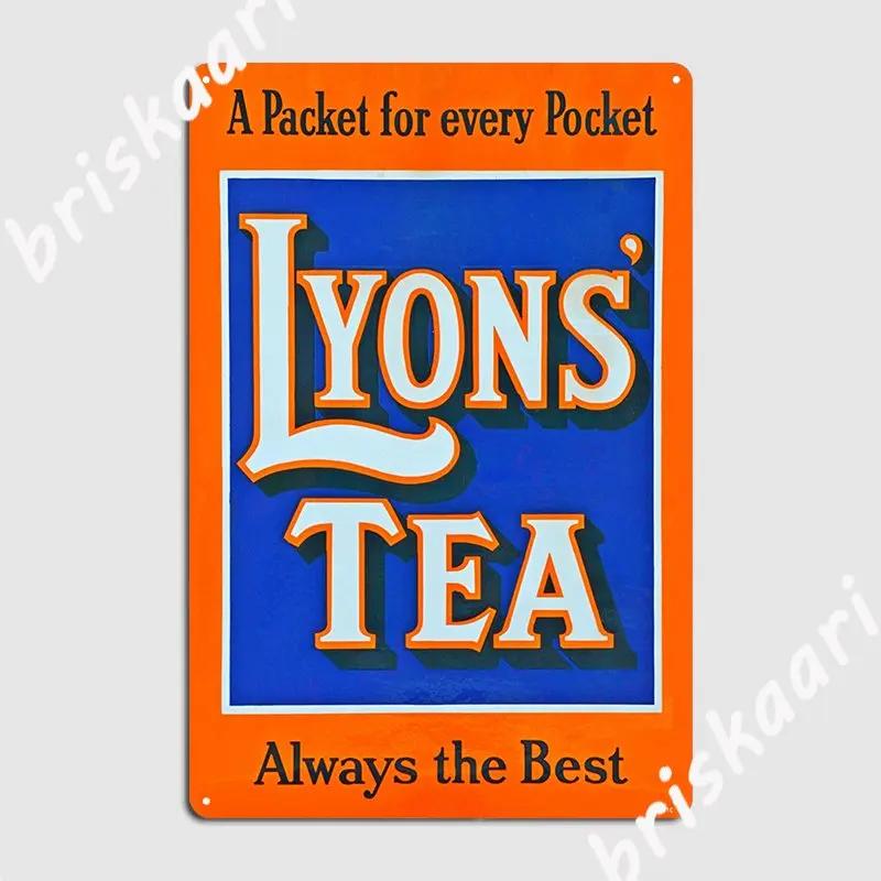 Винтажный эмалированный рекламный знак Lyons Tea Плакат Металлическая табличка Кинотеатр Гостиная Дизайнерский плакат Клуб Бар Жестяной знак Плакат 20x30cm