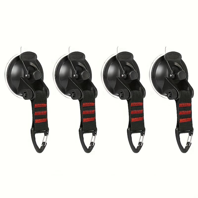 

4PCS Strong Suction Cups w/ Clips & Hooks - For Camping Tarps, SUV Wiper, Outdoor Gear, Durable Design красный