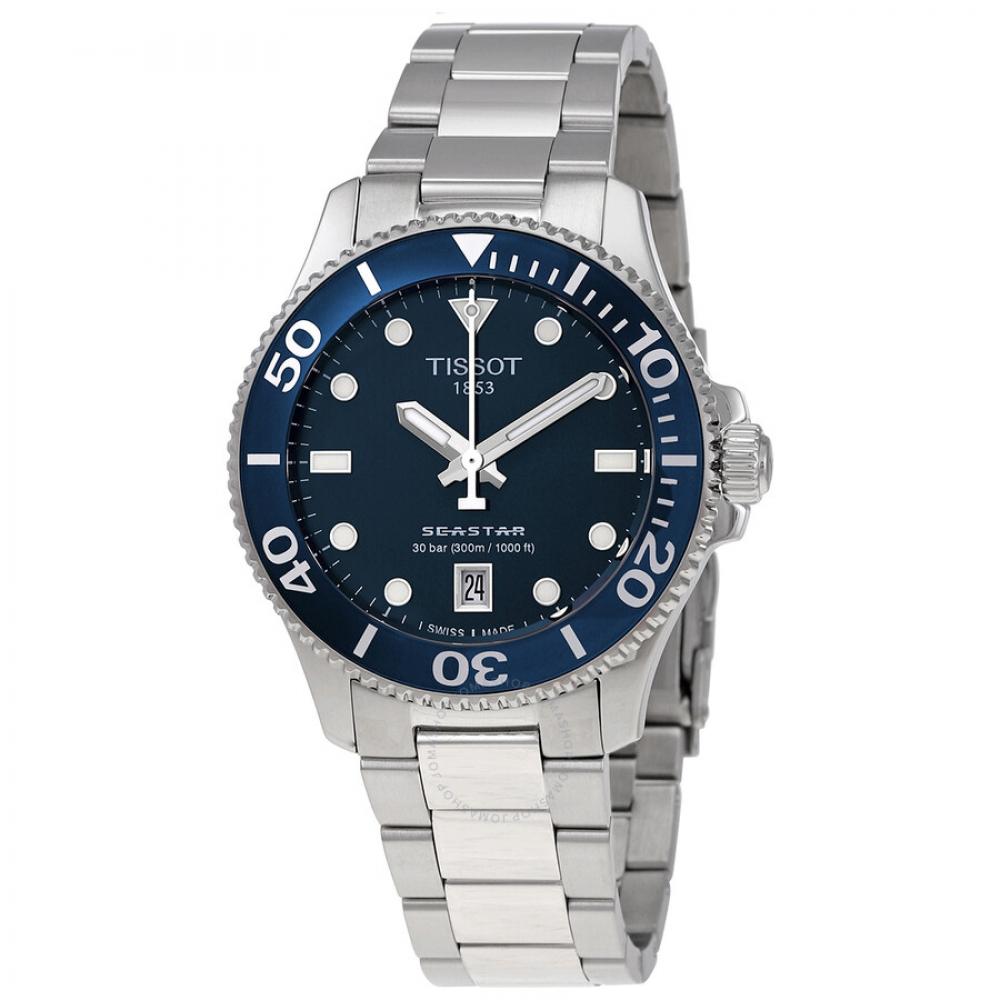 

Tissot Жіночий годинник Seastar 1000 з синім кварцовим циферблатом T1202101104100 T120.210.11.041.00