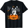 Siberian Husky Pumpkin Funny Halloween Costume Dog Lover Gift T-Shirt New
