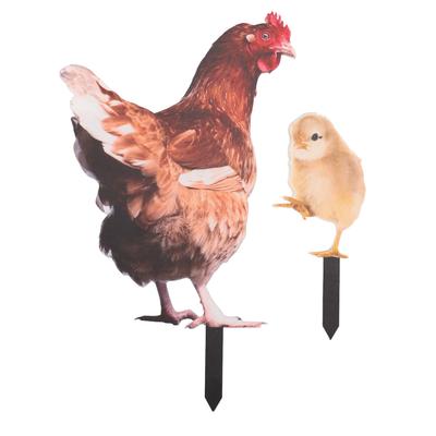 Simulovaná slepice zahradní zápich akrylová slepice dekorativní zahradní zápich pro domov a dvůr