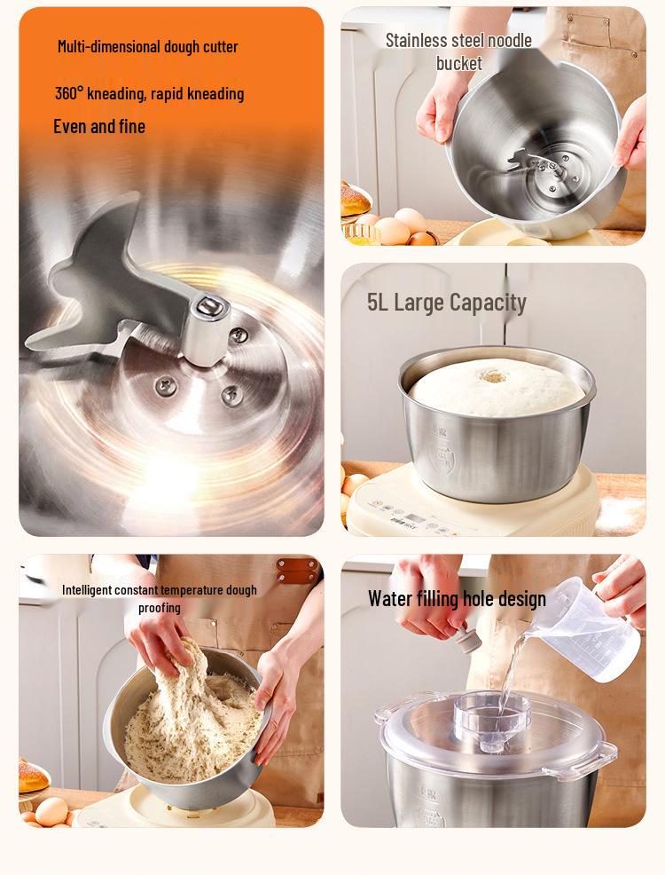 New Fully Automatic Stainless Steel Dough Kneader and Mixer with Timer