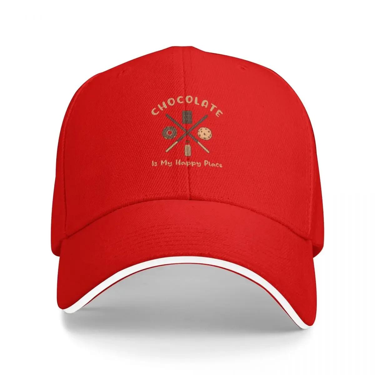 Chocolate Is My Happy Place Baseball Cap Streetwear Sunhat Luxury Unisex Hat Icon Unisex Womens