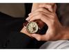Herren Vollautomatische Multifunktionsuhr mit Lederarmband und Kalender