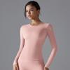 Auroth Long Sleeve Yoga Top Gym Sports Shirts Women Solid Color Running Shirts Slim Stretch Fitness Top