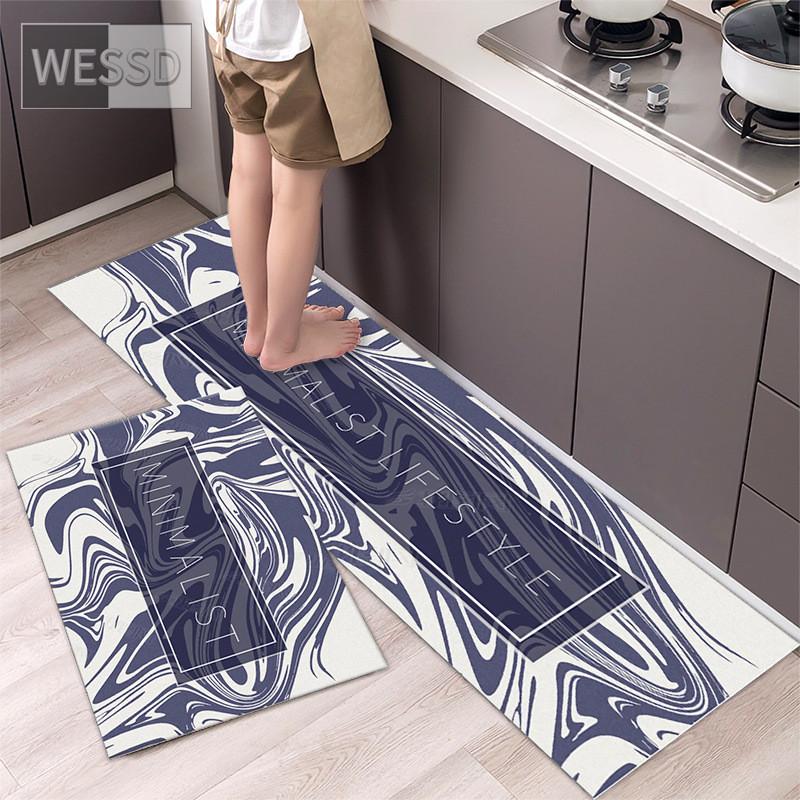 Geometrické kuchyňské podložky v severském stylu Sada 2 kusů Roztomilá růžová dívka Pokoj Koberec do předsíně Dlouhá protiskluzová rohožka