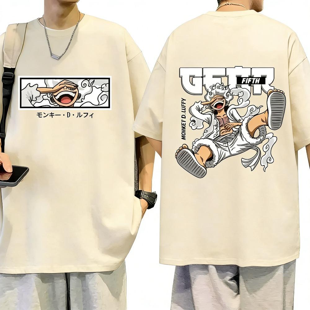 Plus Size One Piece Anime Printed Men and Women Tshirt Casual Summer Parent Child Top Fashion Street Wear Y2K Harajuku Style