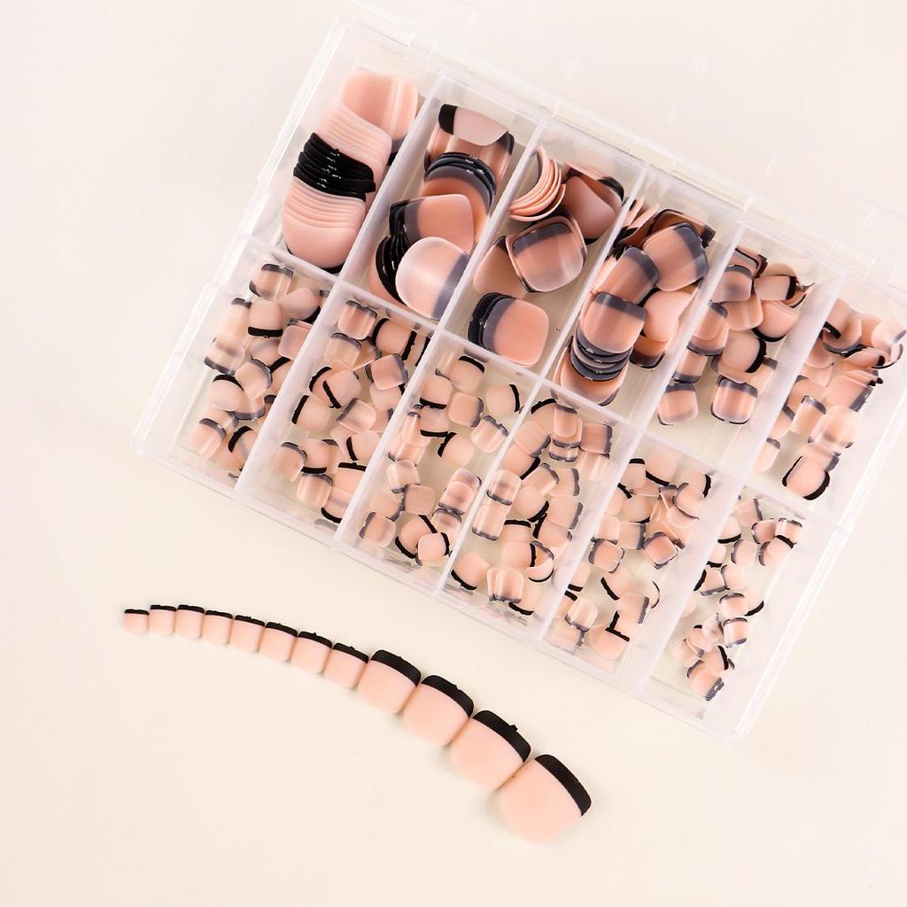 European American Medium Almond French Pointed Wearable False Nails - 360 Pieces