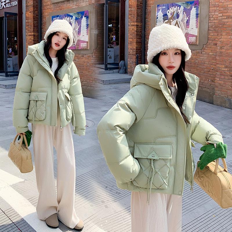 Hooded Casual Down Cotton Jacket Women's 2025 Winter New Korean Version Loose Slimming Cotton Jacket Student Thickened Jacket