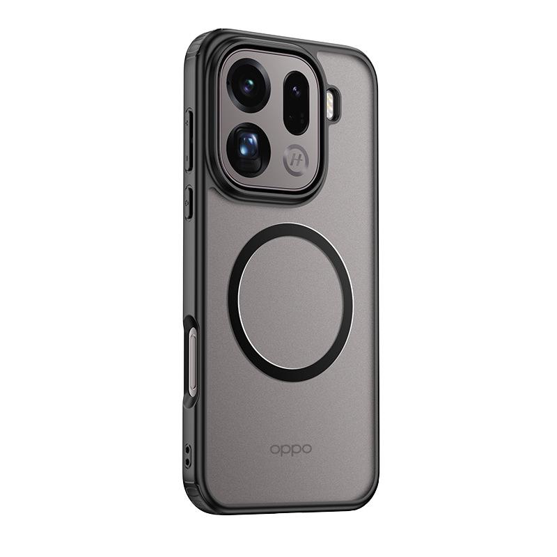 OPPO Find X9 Pro/Realme GT7 Magnetiskt Pansar Frostat Transparent Stöttåligt Telefonskal